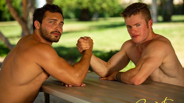 Corbin Fisher - Deep penetration during standing sex with hot hunks